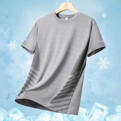 Men's Ice Silk Quick-Dry Running T-Shirt | Reflective Breathable Fitness Tee – Wellness-Whirl