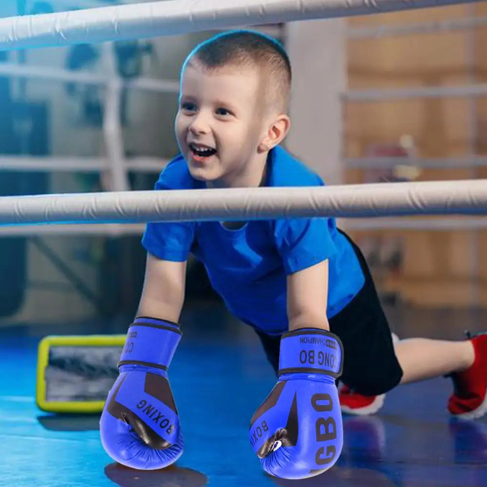 1 Pair Punching Training Workout Fight Exercise Mitts Kids Leather Boxing Gloves Kids Children Train Gym Glove Hand Protector