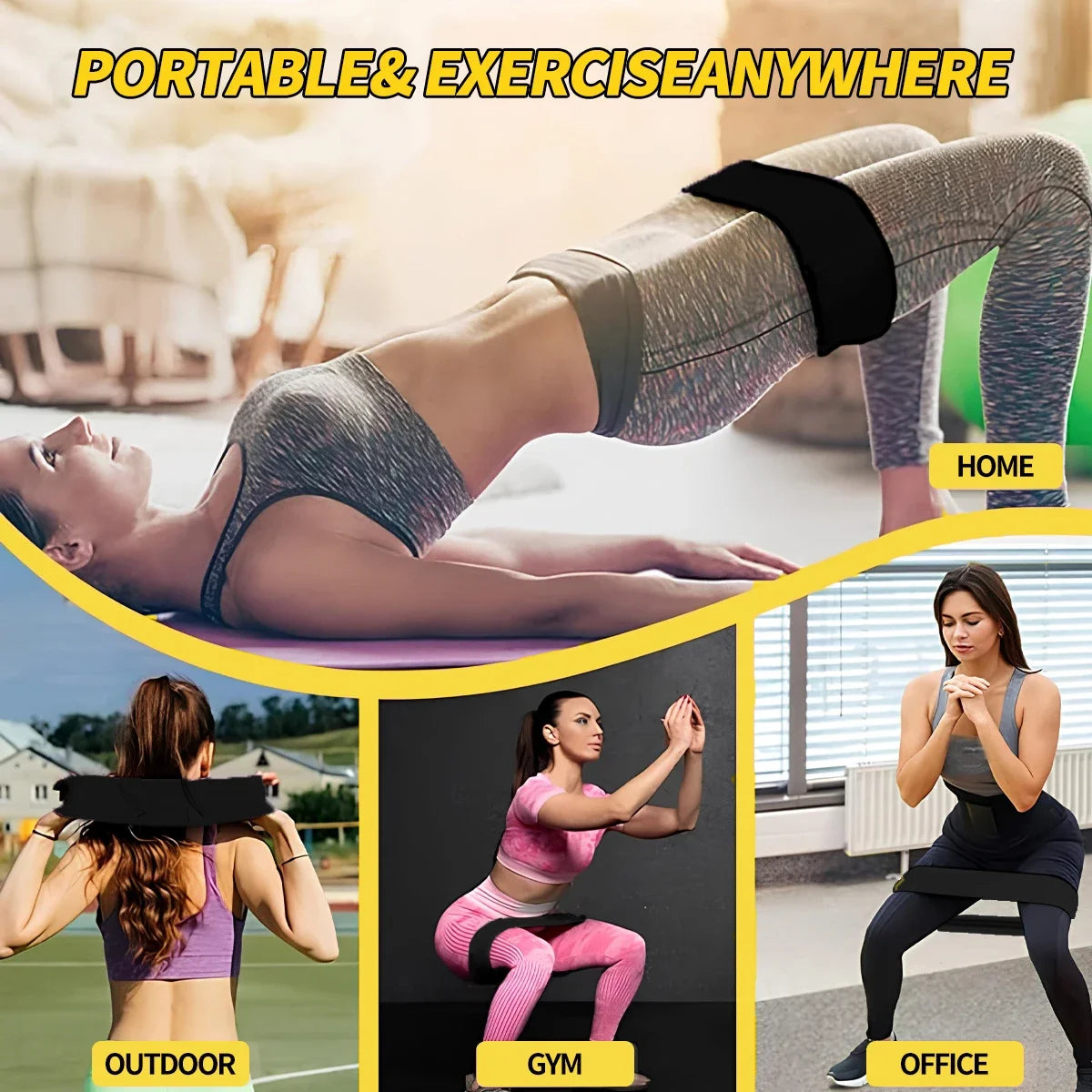1/3pcs Elastic Resistance Band Legs and Hip Training, Comes with Storage Bag