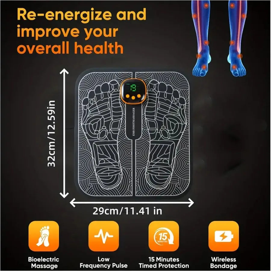 Foot & Back Massager with LCD Display & Remote | Wellness-Whirl
